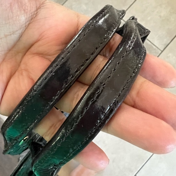 Elliott Lucca brown quilted patent leather satchel - Picture 9 of 11